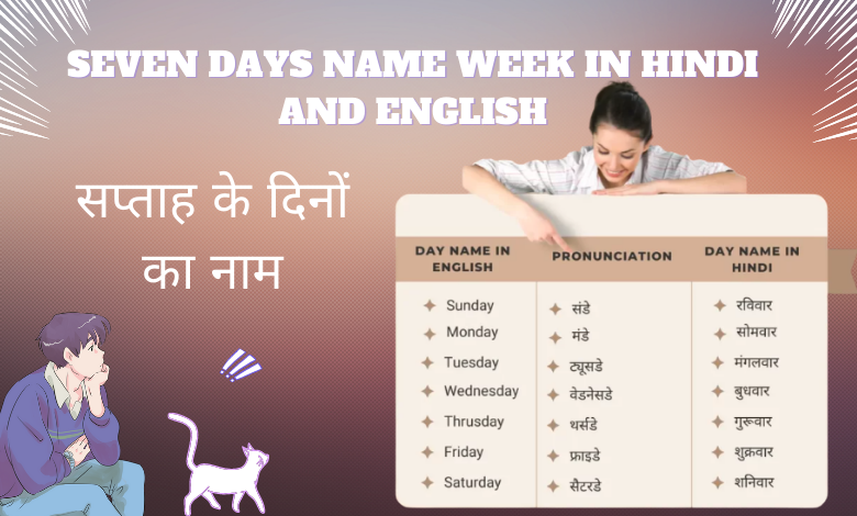 Seven Days Name Week in Hindi and English | सप्ताह के दिनों का नाम